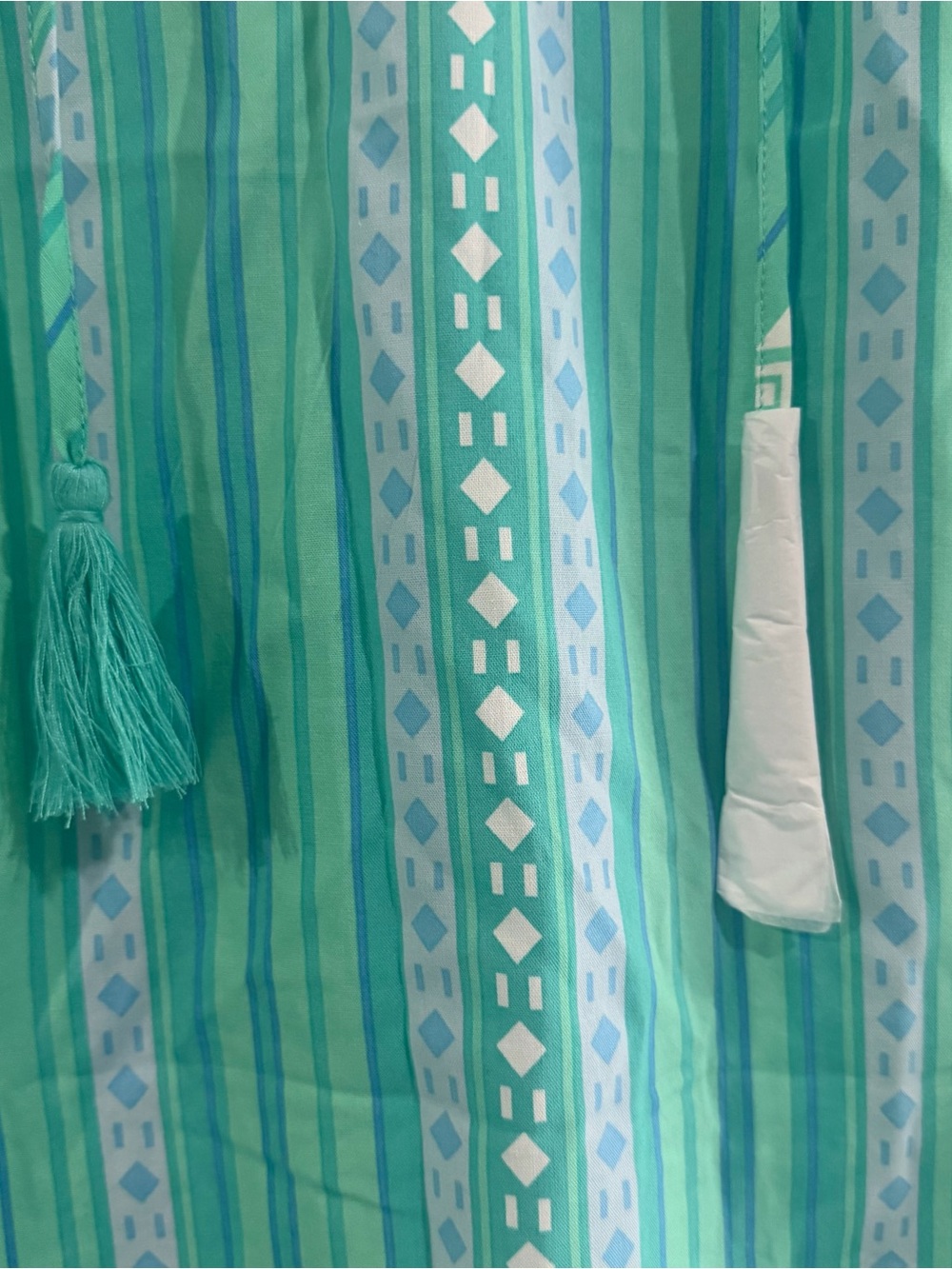 Belle Kim Gravel Womens Long Sleeve Boho Top Size 2X Green Purple Stripe Summer - Picture 5 of 9